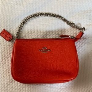 Coral Coach Mini Handbag